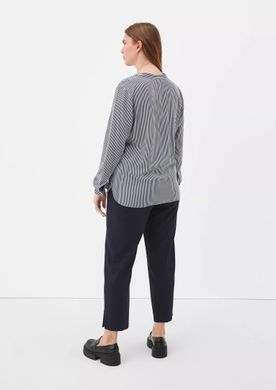 Женская блуза s.Oliver (Triangle) полосатая белый/синий plus size 50