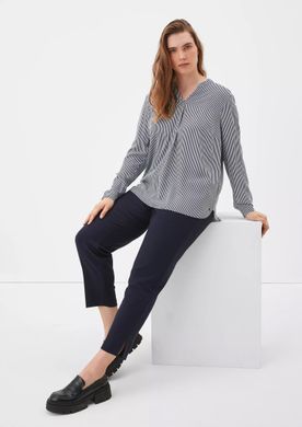 Женская блуза s.Oliver (Triangle) полосатая белый/синий plus size 50