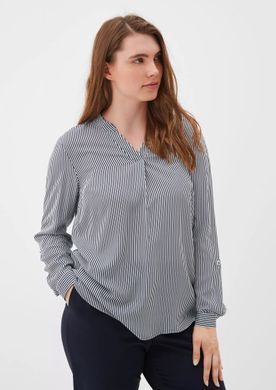 Женская блуза s.Oliver (Triangle) полосатая белый/синий plus size 50