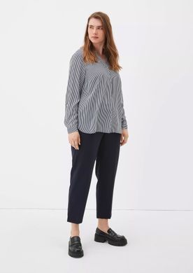 Женская блуза s.Oliver (Triangle) полосатая белый/синий plus size 50