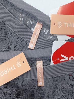 Кружевные трусики Thirdlove дымчатый Plus Size XL