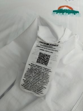Футболка чоловіча Jack & Jones біла, мальовничий принт на спині XL