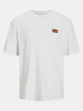 Мужская футболка Jack & Jones белая, абстрактный принт на спине XL