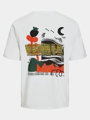 Мужская футболка Jack & Jones белая, абстрактный принт на спине XL