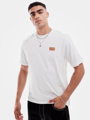 Мужская футболка Jack & Jones белая, абстрактный принт на спине XL