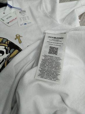 Футболка чоловіча Jack & Jones біла принт з черепом S