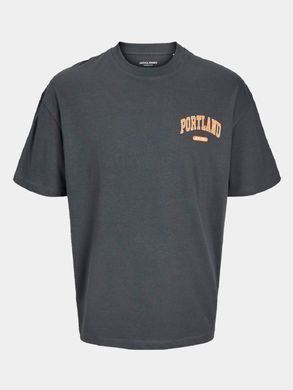 Футболка мужская Jack & Jones темно-серая, надпись Portland XL