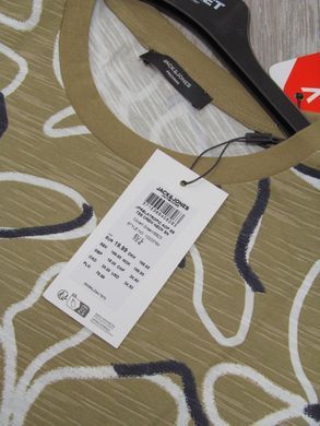Футболка мужская Jack & Jones светло-коричневый, абстрактный орнамент M