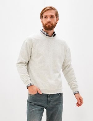 Мужской свитшот Jack & Jones на флисе (с начесом) светло-серый S