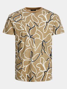 Футболка мужская Jack & Jones светло-коричневый, абстрактный орнамент M