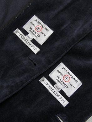 Мужской пиджак Jack & Jones велюровый темно-синий S