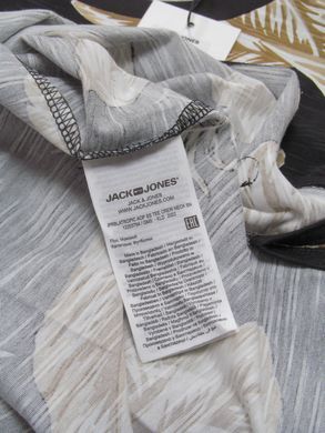 Футболка мужская Jack & Jones черный, орнамент листочки S