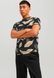 Футболка мужская Jack & Jones черный, орнамент листочки S